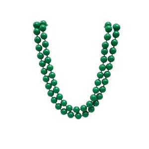 Vintage Green Acrylic Beaded Necklace No Clasp 50" Long